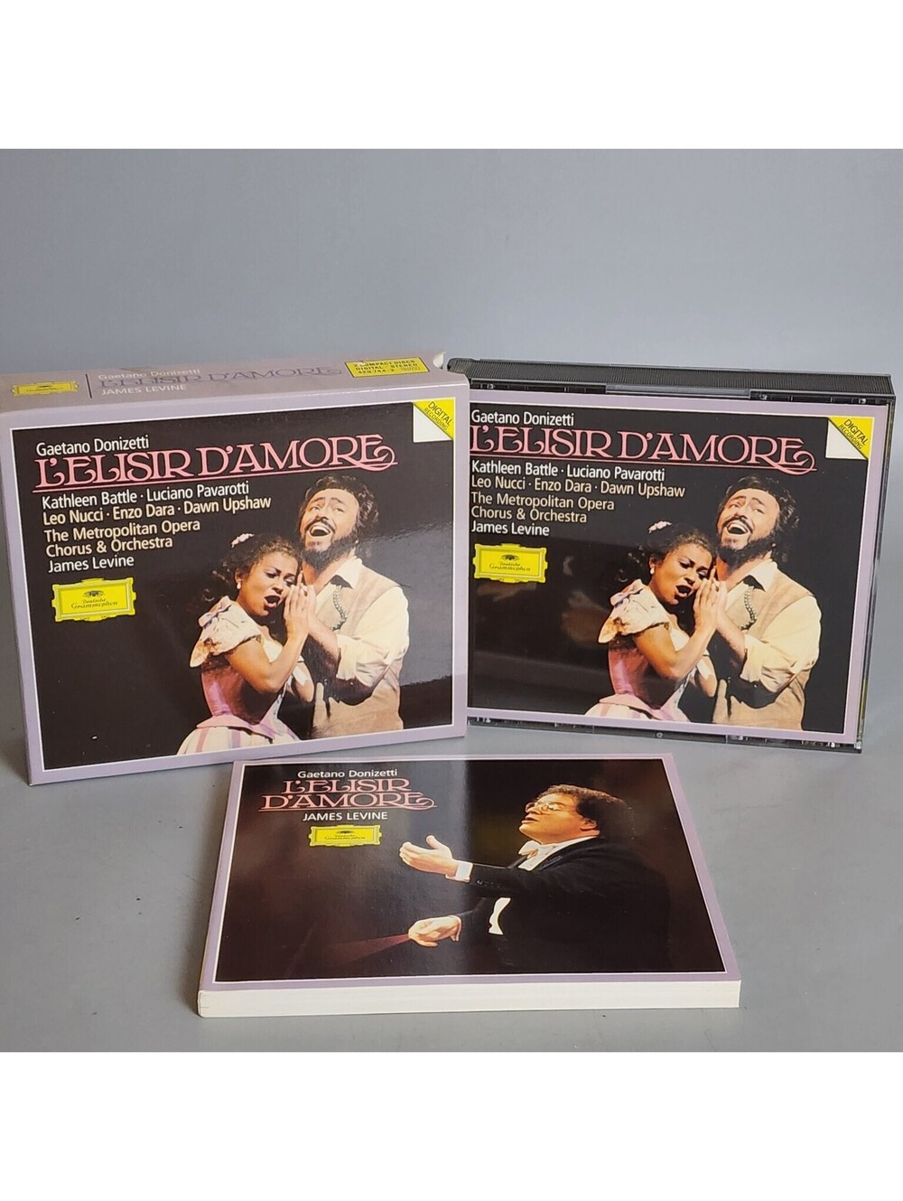 Donizetti L'Elisir D'Amore 2CD Set Pavarotti Battle Levine DG 429 744-2 Opera